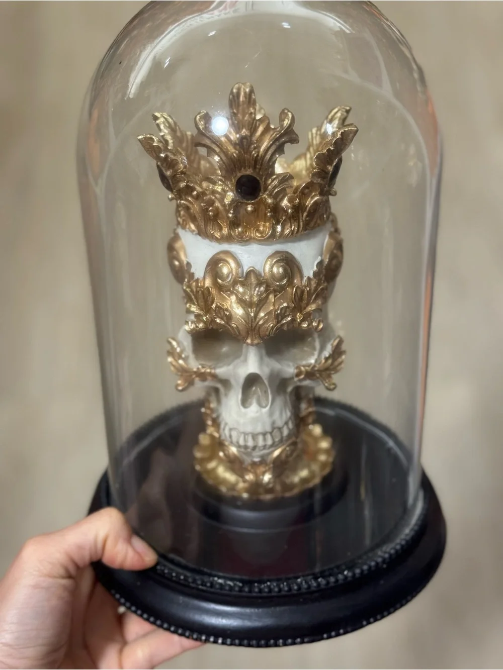 Gold and White Decorative Skull Dome - Regal Home Accent